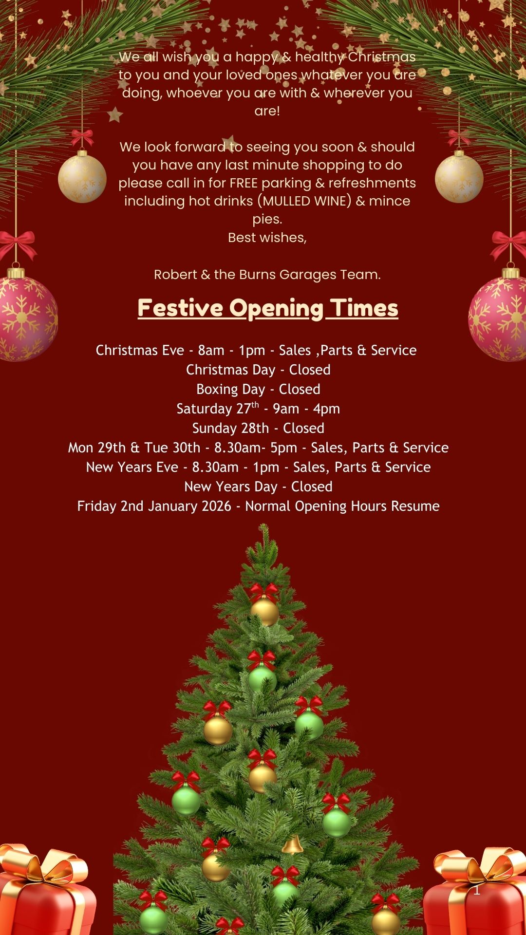Holiday Hours